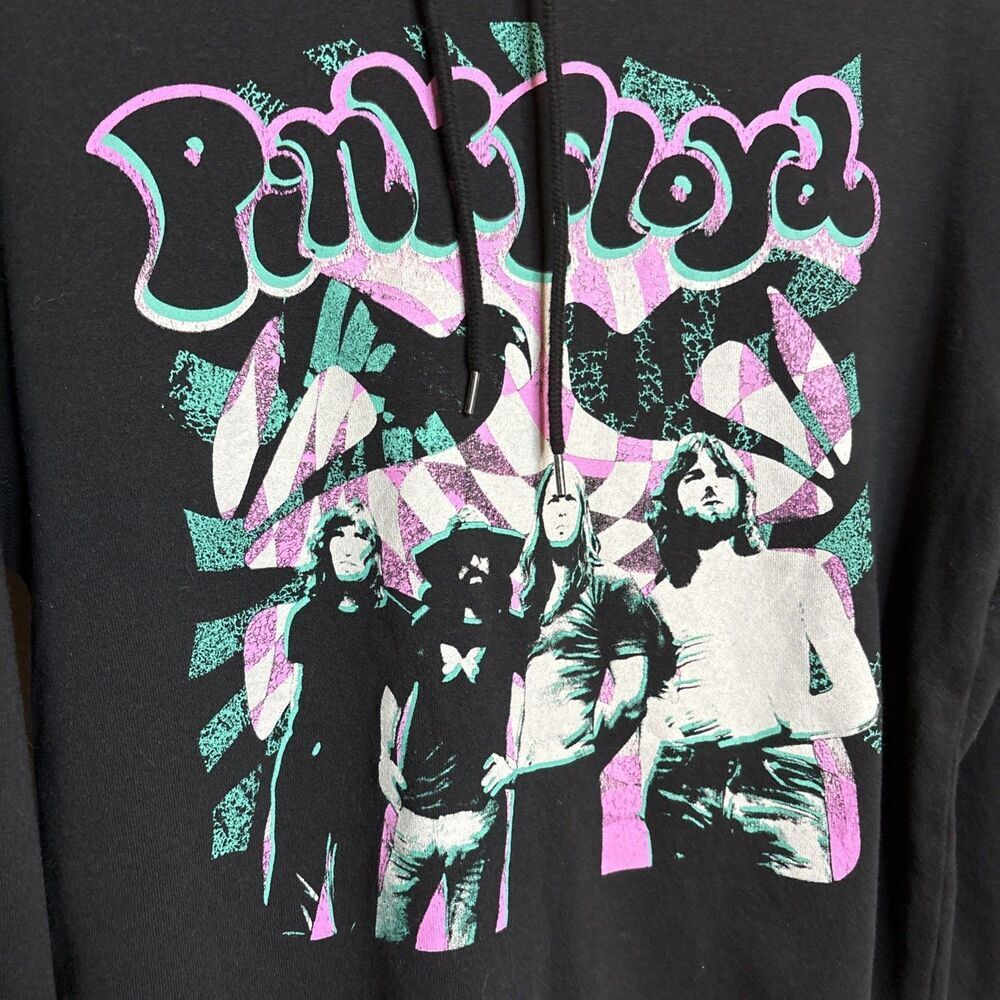 Pink Floyd Hoodie Mens Small Black Psychedelic Hippie Rock Band Sweater Concert - Picture 9 of 10